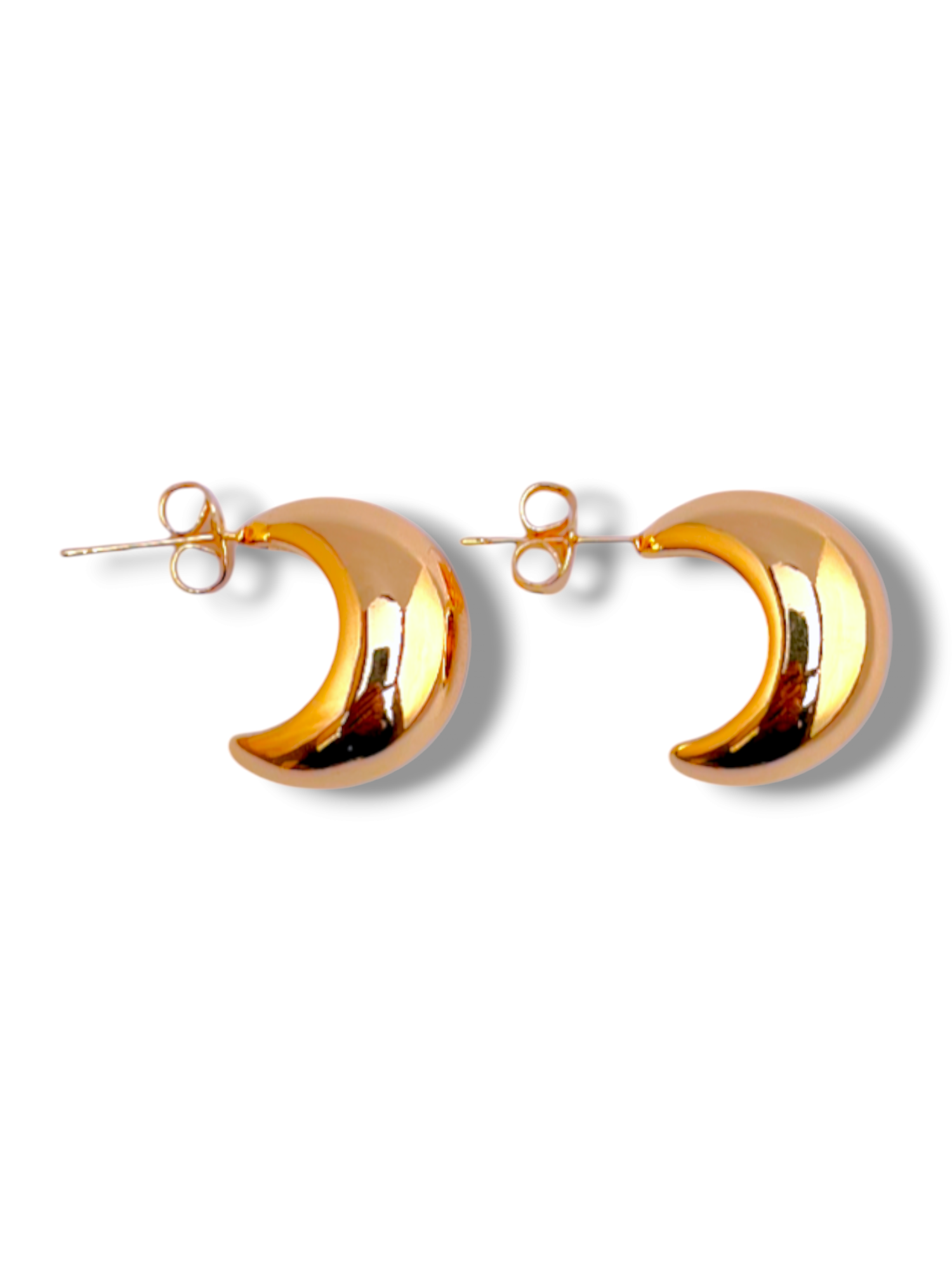 Gold Crescent Hoops