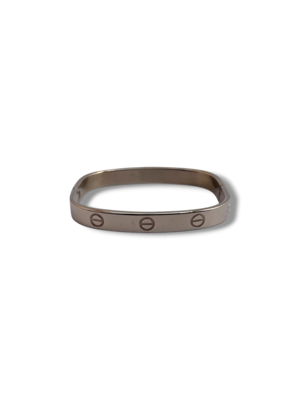 Silver Screw Motif Bangle Bracelet