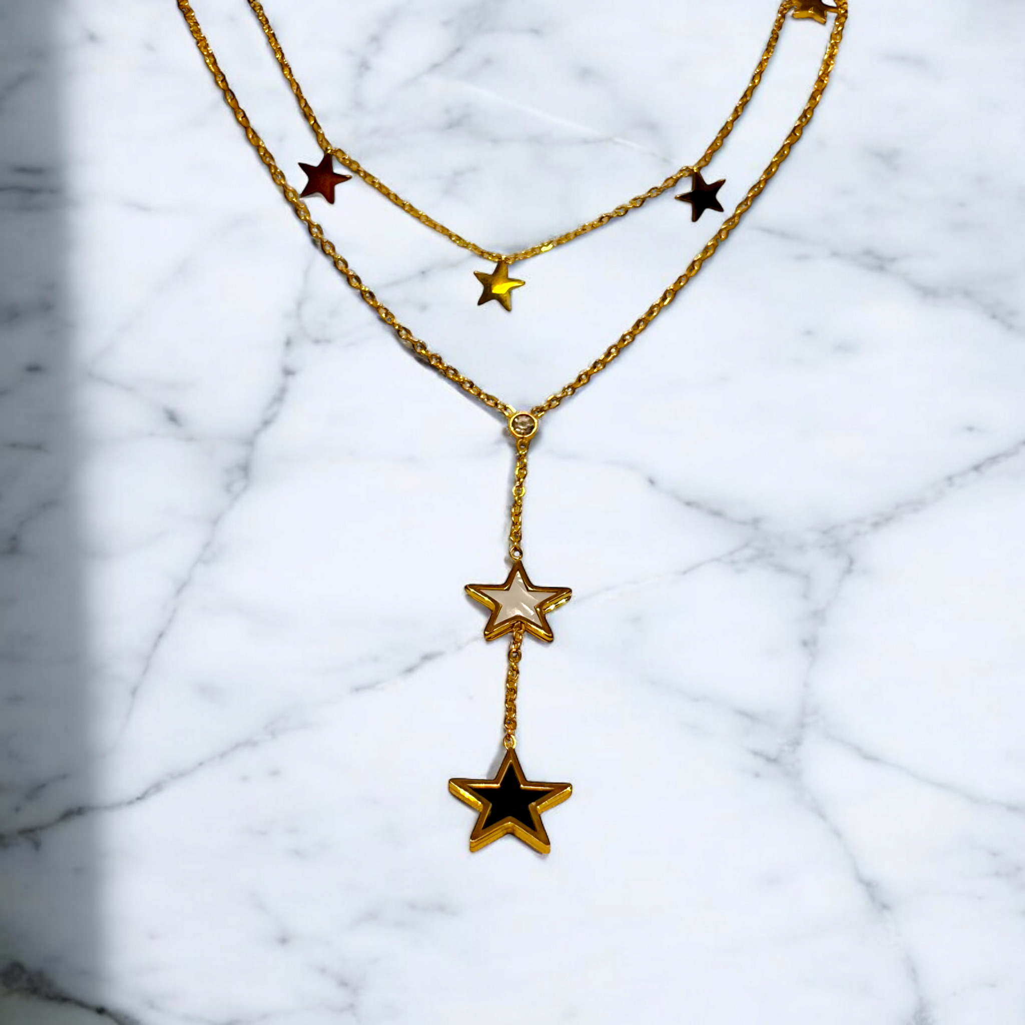 Celestial Star Layered Necklace in Gold