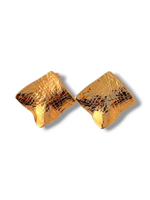 Textured Gold Statement Earrings